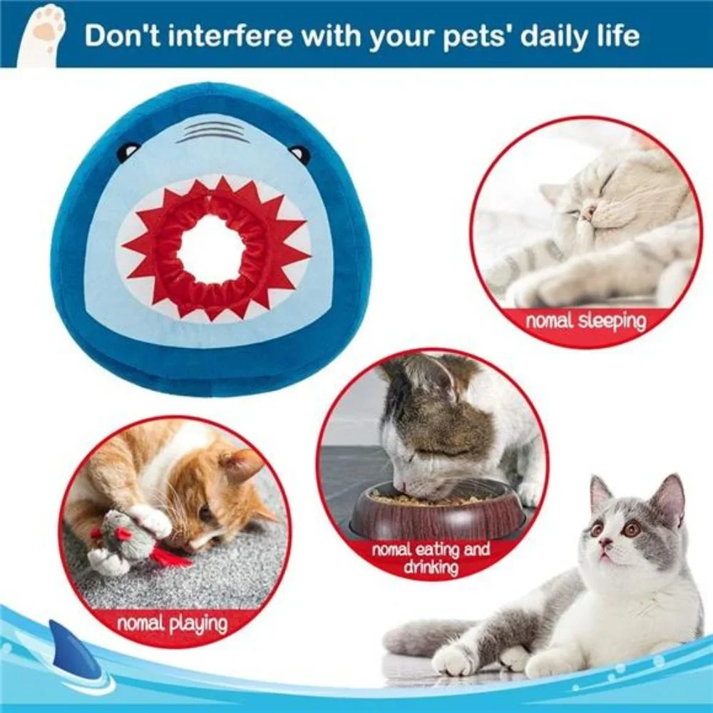 Cat Surgery Recovery Collar -Adjustable Donut Cat Cone Collar Soft, Pet E Collar